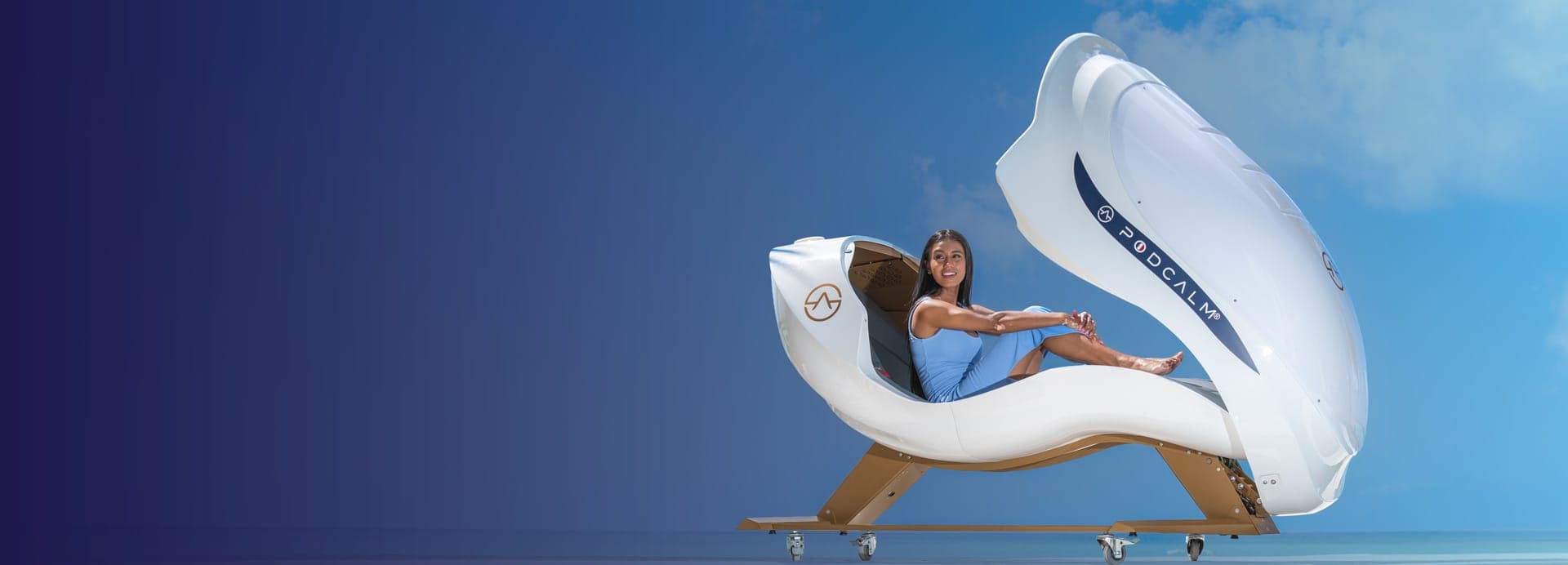 La capsule SENSE ouverte face au lagon, à l'île Maurice